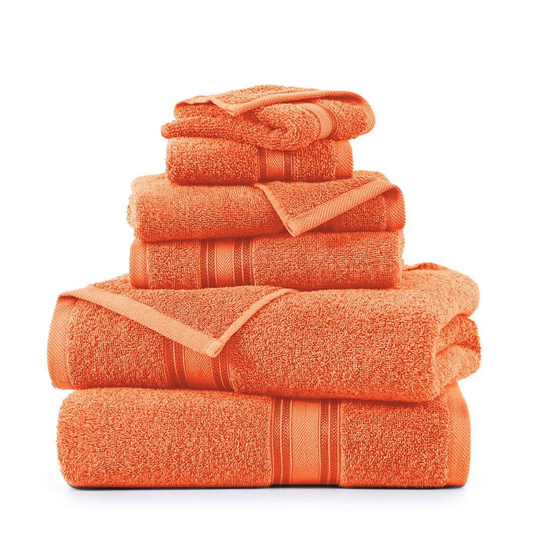 6 Piece Cotton Towel Set 550GSM - Tigerlily